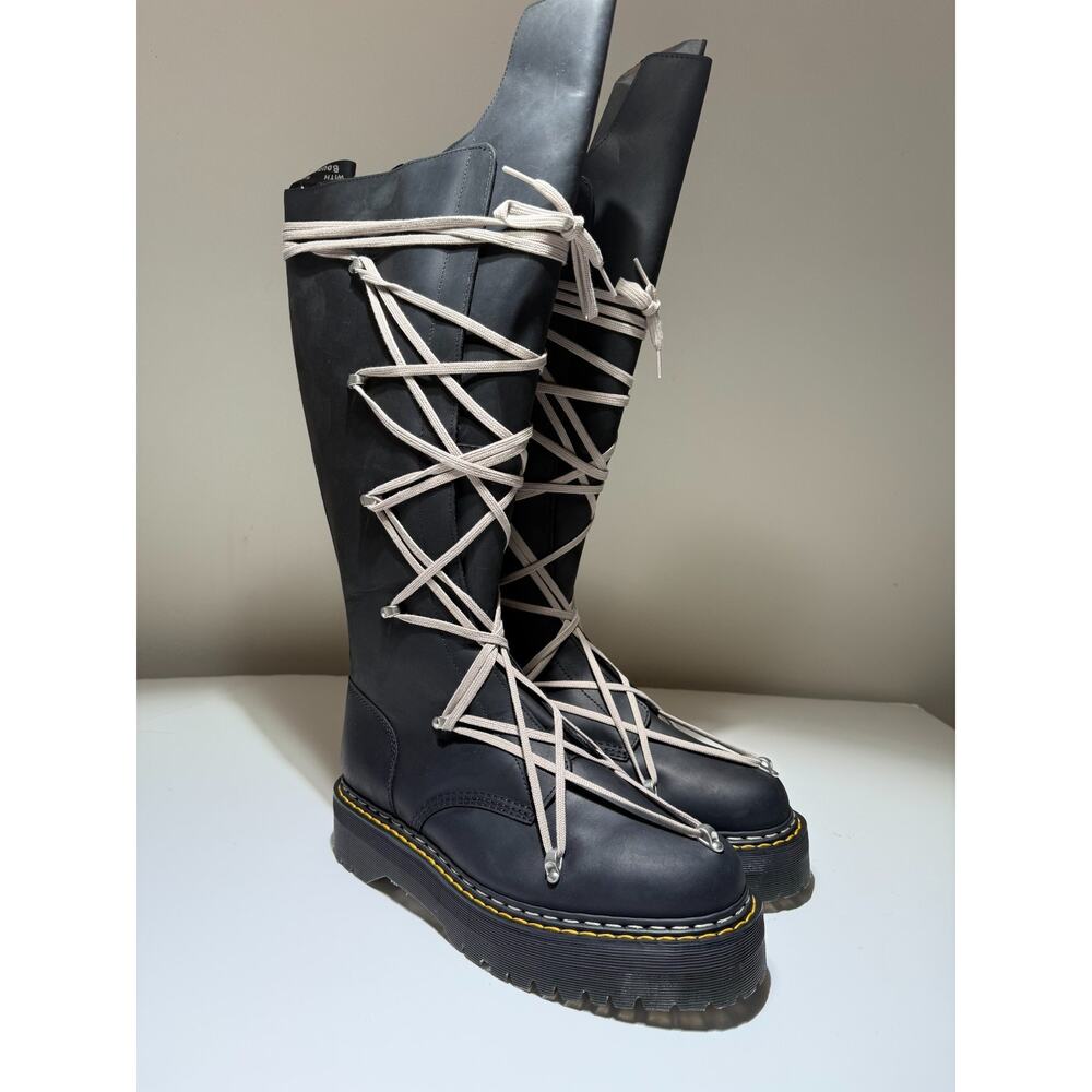 DR. MARTENS X RICK OWENS FW25 1B60 QUAD SOLE PENTALACE BOOT OILY NUBUCK COW